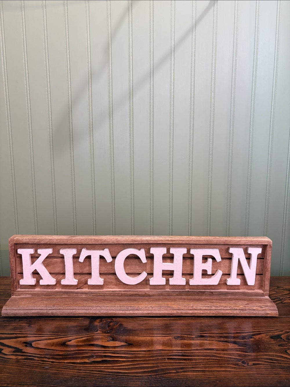 Wooden KITCHEN Sign with White Letters